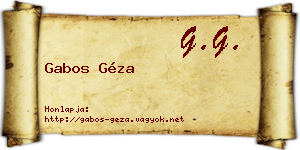 Gabos Géza névjegykártya
