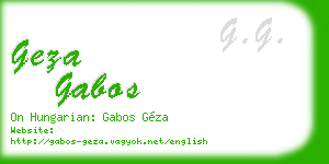 geza gabos business card
