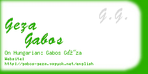 geza gabos business card